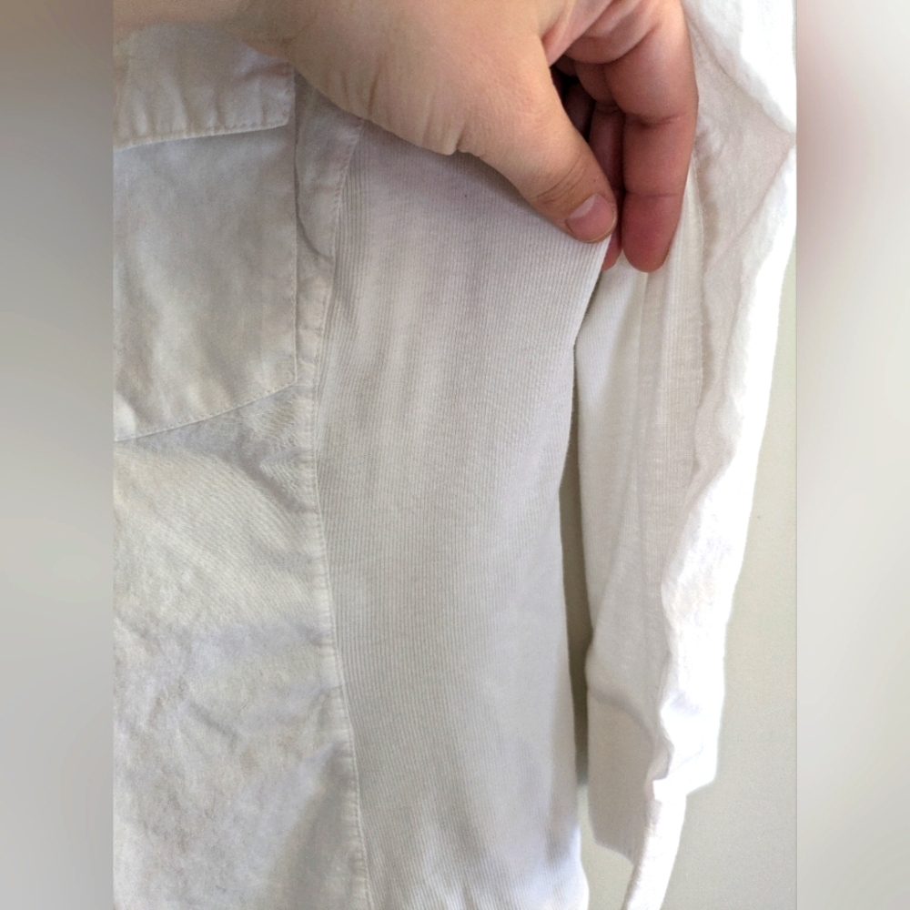 Talbots White Button Down Top Size M Vintage - image 3